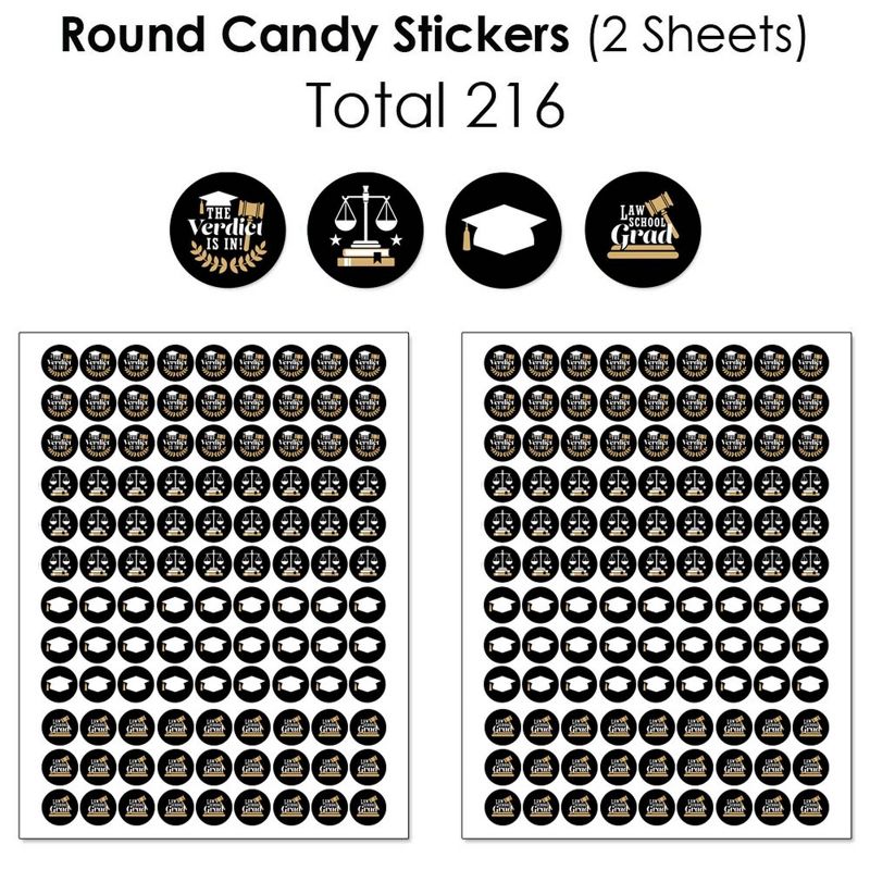 Big Dot of Happiness Law School Grad - Future Lawyer Graduation Party Candy Favor Sticker Kit - 304 Pieces, 5 of 9