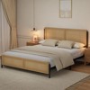 Boho Bed Frame with Natural Rattan Headboard and Footboard - 4 of 4