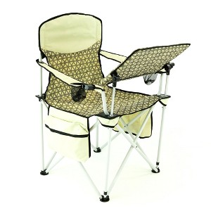 HOMLUX Folding Camping Chair with Adjustable Table, Wine Holder & Storage for Outdoor Use - 1 of 4