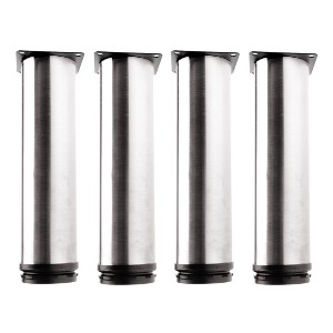 Unique Bargains Stainless Steel Sofa Cabinet Wardrobe Worktop Shelves Feet Replacement Furniture Legs 8 Inch Set of 4 - 1 of 4