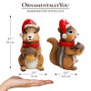 Charming Chipmunk with Santa Hat Figurine, 5" Playful Christmas Rodent Garden Statue| OrnamentallyYou - 3 of 4