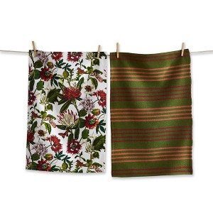 Tag In The Garden Botanical Kitchen Towel Set Machine Washable Dishtowels 26x18 Inches - 1 of 1
