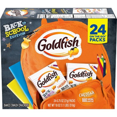 Pepperidge Farm Goldfish Cheddar Baked Crackers Back to School Edition Multipack - 18oz/24ct