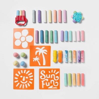 Sidewalk Chalk Bucket 50pc Play Set - Sun Squad&#8482;