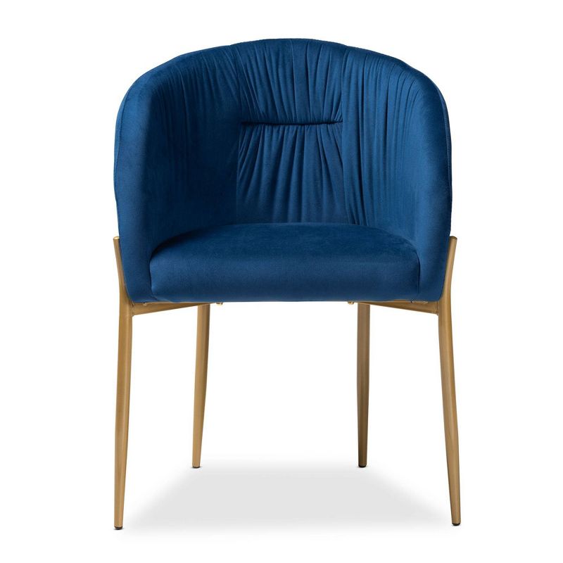 Ballard Velvet Fabric Upholstered Metal Dining Chair - Baxton Studio, 3 of 12