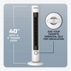 Hurricane Triple Action Indoor Tower Fan, 40 Inch Air Enhancing Electric Cooling Fan with Aromatherapy Diffuser and Remote Control, White - 2 of 4