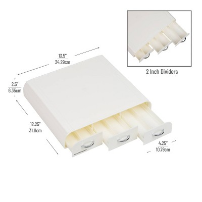 White and Chrome Coffee Pod Drawer Organizer for 42 Capsules