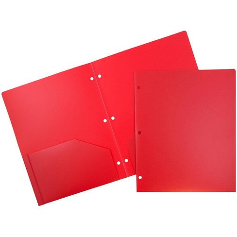 Jam 6pk Heavy Duty 3 Hole Punch 2 Pocket School Presentation Paper Folder  Red : Target