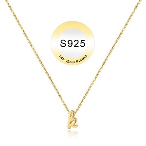 Turandoss S925 Sterling Silver Initial Necklace for Women Girls, Dainty 18K Gold Letter Necklace, Gold Jewelry for Women, Gifts for Girls, 16+3Inches - 1 of 4