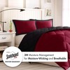 AENKYO Twin/Twin XL Reversible Comforter Set, Diamond Quilting Down Alternative Bedding, Red+Black 2-Piece Collection - 3 of 4