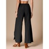 INSPIRE CHIC Women's Casual Wide Legs Back Elastic High Waist Split Side Trousers - 3 of 4