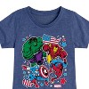 Girls' - Marvel - Avengers America Stickers Style Fitted Short Sleeve Graphic T-Shirt - 2 of 4