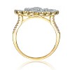 Guili Sterling Silver Ring with 14k Gold Plating, Cubic Zirconia Cluster in Heart Petal Flower Design – Romantic, Elegant Touch. Sizes 6, 7, and 8 - 2 of 2