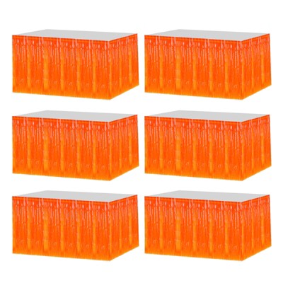 Unique Bargains Wedding Birthday Metallic Foil Fringe Table Skirts for Rectangle Tables