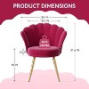 Dark Pink velvet decorative chair with gold metal legs, powder room vanity chair, living room upholstered guest chair - 3 of 4