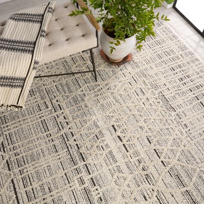 Gray Trellis Handmade Synthetic 4' x 6' Area Rug