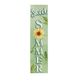 HomeRoots 36" Green And White Solid Wood Sweet Summer Porch Sign - 1 of 4