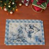Unique Bargains Christmas Place Mats Flax Light Blue White 11.8"x17.7" 2 Pcs - 2 of 4