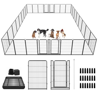 Dog Playpen Outdoor Extra Wide 32 Panels Heavy Duty Dog Fence 47" Height