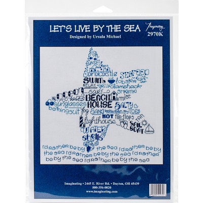 Imaginating Counted Cross Stitch Kit 9.5"X9.5"-Let's Live By The Sea (14 Count)