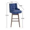 Zeus & Ruta 360 Degree Solid Wood Legs Swivel Bar Stools Set of 2, Counter Height Chairs with Footrest - 2 of 4