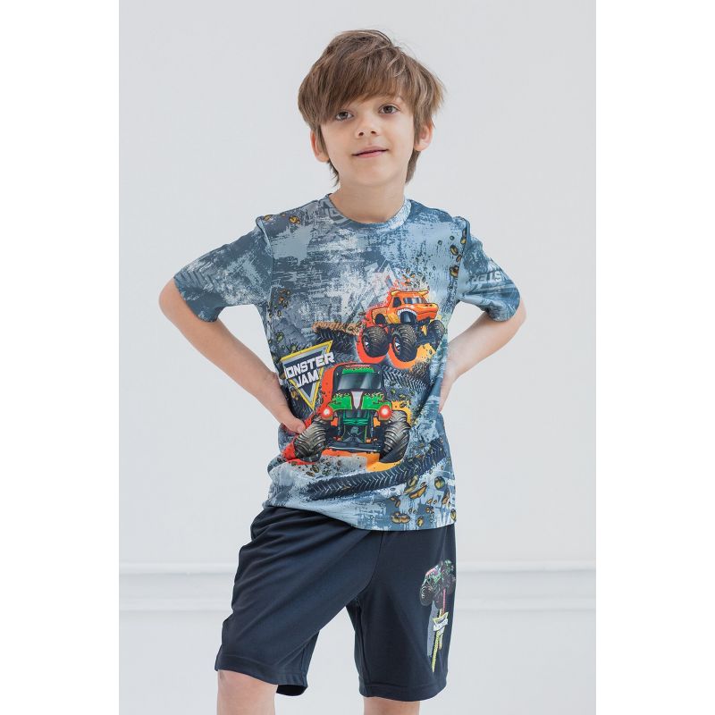Monster Jam Maximum Destruction Megalodon El Toro Loco T-Shirt and Shorts Outfit Set Toddler to Big Kid, 5 of 9