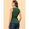 Allegra K Women's Sleeveless V Neck Tie Waist Asymmetric Hem Wrap Peplump Tops - 4 of 4