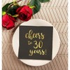 Blue Panda 100-Pack "Cheers to 30 Years!" Gold Foil Paper Disposable Cocktail Paper Napkins 5 x 5 Inches - 3 of 4