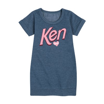 - Barbie - Ken Hearts Barbie Graphic Short Sleeve Fleece Dress