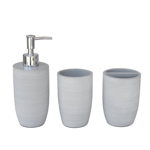 4pc Marbled Ceramic Bathroom Accessories Set Marble - Threshold™