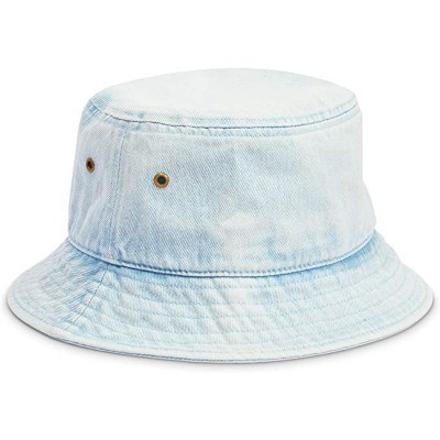 Zodaca Blue Denim Bucket Women's Bucket Hats (Blue, 10 x 6 x 7 inches)