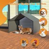 Okak Outdoor Dog House with Waterproof Cover, Sun-Protection Dog Kennel with Metal Frame, Dog Tent for Dogs and Small Animals - 4 of 4