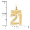 Black Bow Jewelry 14k Yellow Gold, Jersey Collection, Small Number 21 Pendant - 4 of 4