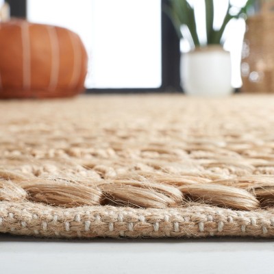 Hand-Knotted Beige Cotton Square Area Rug