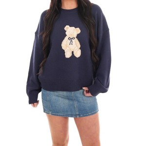 Women's Bear Hugs Teddy Sweater - LE LIS - 1 of 4