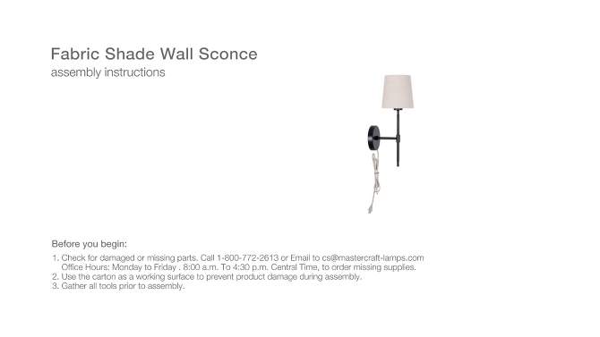 Fabric Shade Wall Sconce Black/Cream - Hearth &#38; Hand&#8482; with Magnolia, 2 of 11, play video