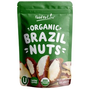 Organic Dry Roasted Brazil Nuts with Himalayan Salt - Non-GMO, Oven Roasted, Lightly Salted, No Oil Added, Vegan, Kosher - 1 of 4