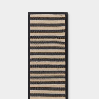 Oval Shape Runner With Beige and Red Strips - 3 X 6 Carpet