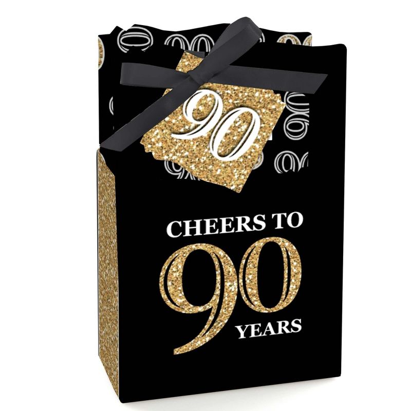 Big Dot of Happiness Adult 90th Birthday - Gold - Birthday Party Favor Boxes - Set of 12, 1 of 6