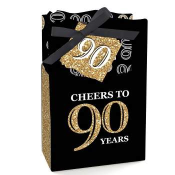 Big Dot of Happiness Adult 90th Birthday - Gold - Birthday Party Favor Boxes - Set of 12