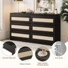 Rattan Dresser for Bedroom, Modern 6 Drawer Double Dresser with Anti-Tip Kit - 3 of 4