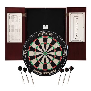 Viper Metropolitan Sisal Fiber Bristle Dartboard and Cabinet Bundle Standard Set - Mahogany - 1 of 3
