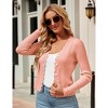 Womens Lightweight Knit Cardigan V Neck Long Sleeve Front Button Down Elegant Shrugs for Dresses - 4 of 4