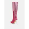 Orymple Shiny Rhinestone Studded Calf Boots Women - 3 of 4