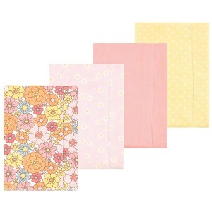 Luvable Friends Hudson Baby Flannel Burp Cloths 4pk Set - 1 of 2