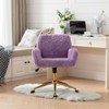 Grungis Velvet Swivel Office Chair with Universal Wheels,Gaming Chair with Adjustable Height and Golden Metal Base,Computer Chair for Office - 2 of 4