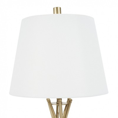 23" Elegant Gold Metal Twist Table Lamp with White Shade