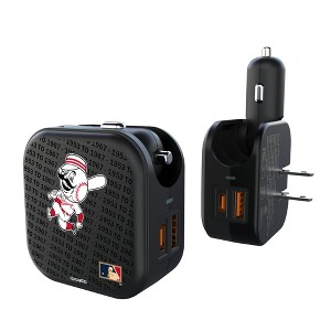 MLB Cooperstown Central Teams Text Backdrop 18-Watt 2 in 1 USB A/C Charger - 1 of 3