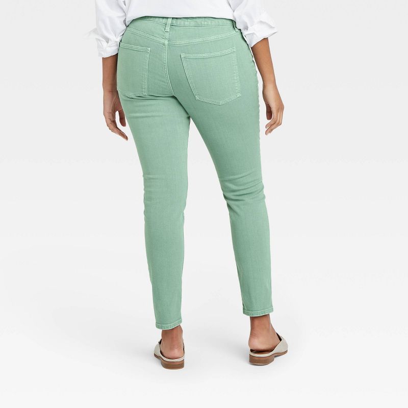 Women's Mid-Rise Skinny Stretch Ankle Jeans - Universal Thread™ Green, 5 of 7