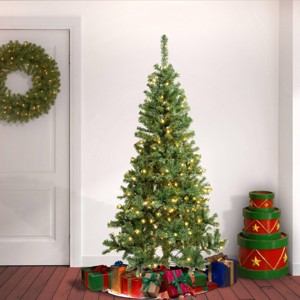 National Tree Company 6' PreLit Linden Spruce Artificial Christmas Tree with 250 Warm White LED 600 Tips - 1 of 3